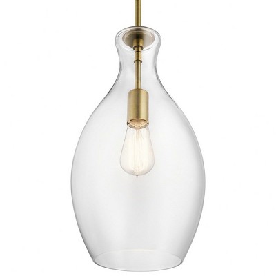 Elegant Everly Brass Mini-Pendant with Clear Glass Shade