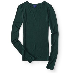 Aeropostale Womens Slim Fitting Ribbed Graphic T-Shirt, Green, Medium - 1 of 1