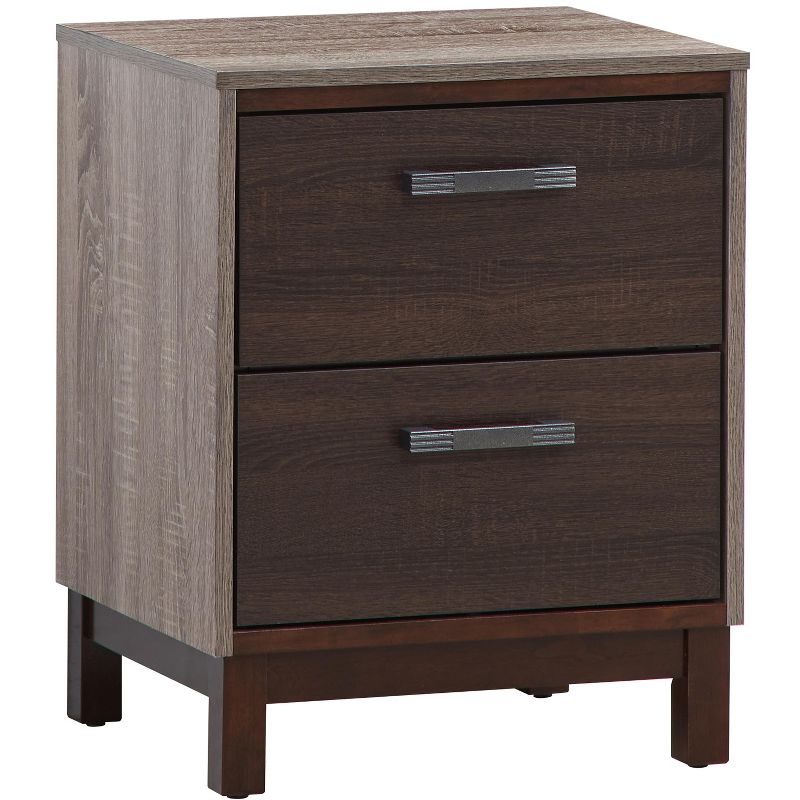Passion Furniture Magnolia 2-Drawer Brown Nightstand (24 in. H x 19 in. W x 15.5 in. D), 2 of 7