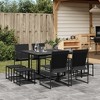 vidaXL Patio Dining Set Table and Chair Garden Outdoor Furniture Black Textilene - 2 of 4