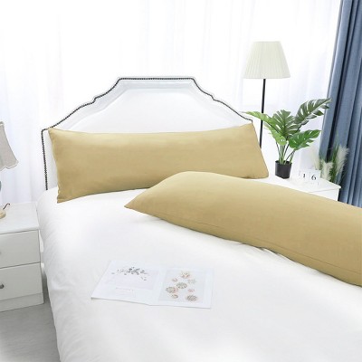 2 Pcs 20"x60" 1800 Series Soft Brushed Microfiber Pillow Cover Gold - PiccoCasa