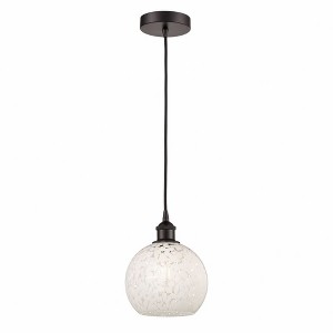 White Mouchette - 1 Light Cord Hung Mini Pendant In Modern Style-10 Inches Tall and 8 Inches Wide - 1 of 1