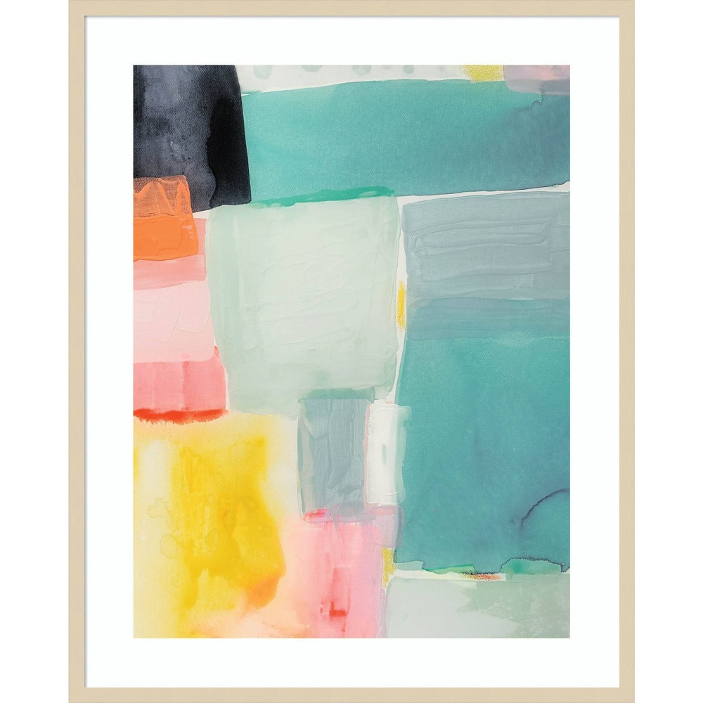 Photos - Other Decoration Amanti Art 33"x41" United Colors I by Amy Lighthall Wood Framed Wall Art Print: Abstract, Light Brown, Modern Decor