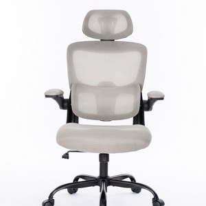 Best Ergonomic Mesh Office Chair With Lumbar Support,Flip-Up Arms,Swivel Desk Chair High Office Chair With Wheels-The Pop Home - 1 of 4