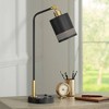 Possini Euro Design Keller 24" High Small Modern Desk Lamp USB Port AC Power Outlet Black Brass Finish Metal Single Home Office Living Room Charging - 2 of 4