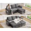 Dyonery 81" Sleeper Sofa Bed with Pull Out Bed, L Shaped Couch Sectional Sleeper Sofa, Pull Out Couch with Reversible Storage Chaise - 4 of 4