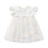 MyKids-USA Baby Girls Floral Lace Patchwork Design Ruffle Sleeveless Dress Onesies In Summer - 2 of 4