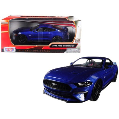 2018 Ford Mustang GT 5.0 Blue with Black Wheels 1/24 Diecast Model Car by Motormax