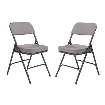 Meco Sudden Comfort Deluxe Metal Fabric Padded Folding Chair Set For Indoor  Home Special Occasions Or Outdoor Events, Gray (set Of 4) : Target