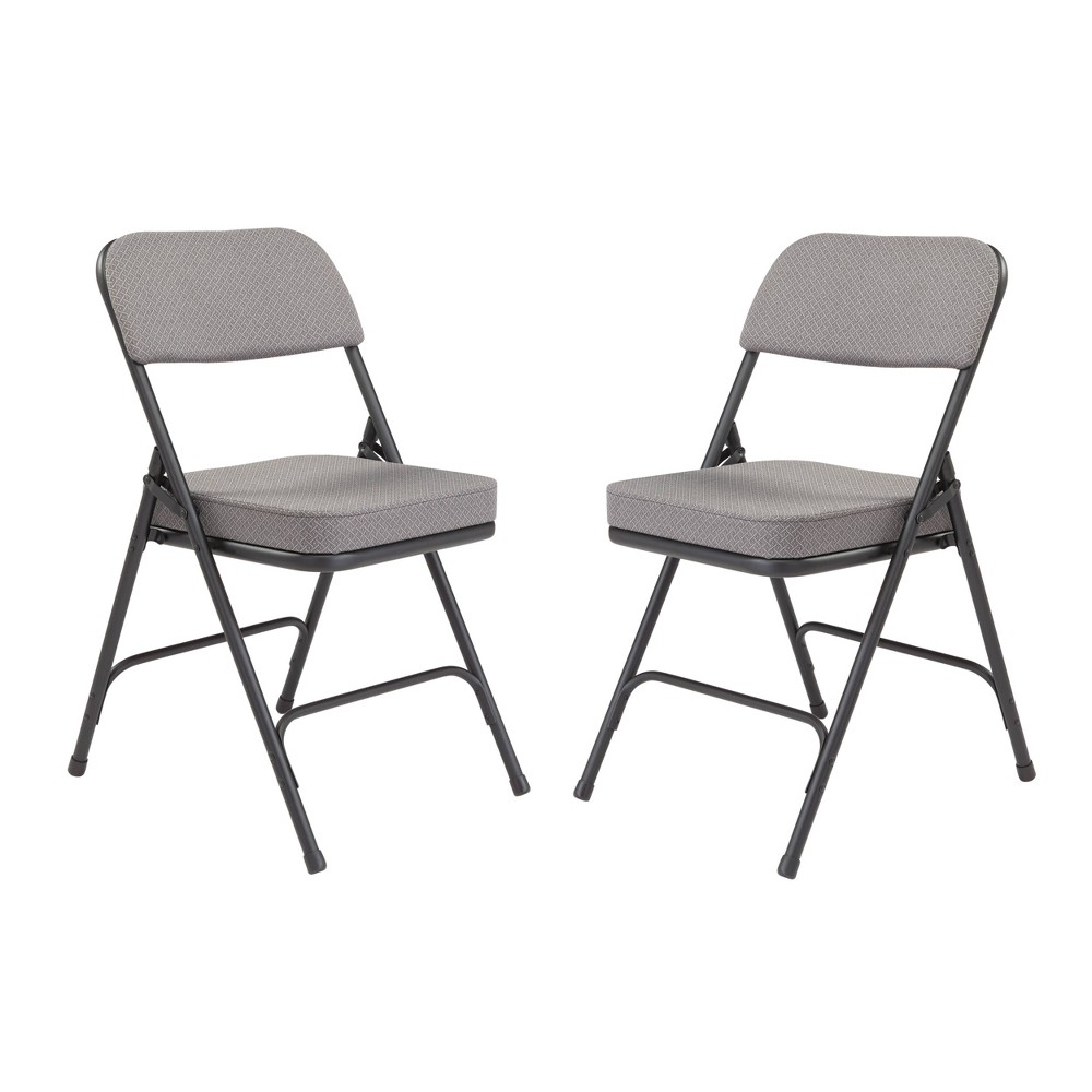Photos - Computer Chair Set of 2 Premium Padded Folding Chairs Charcoal Gray - Hampden Furnishings