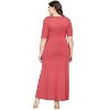 Plus Size Elbow Length Sleeve Maxi Dress - 24seven Comfort Apparel™ - 3 of 4