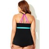 Swimsuits for All Women's Plus Size Chlorine Resistant Crossback Tankini Top - 3 of 4