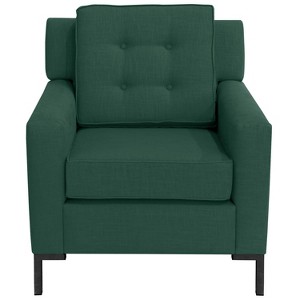 Henry Arm Chair Linen Conifer Green - Cloth & Co