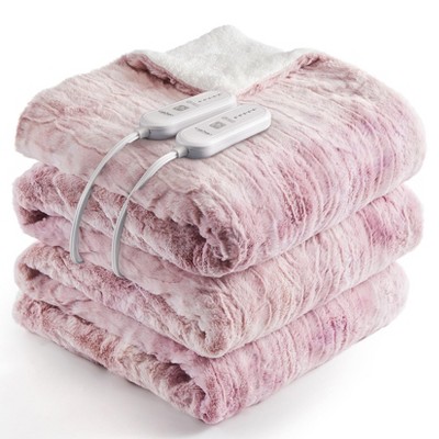 GustoWave Heated Blanket Throw - Thick Cotton Velvet & Soft Tufted Blanket with Controller, Fast Heating & Machine Washable