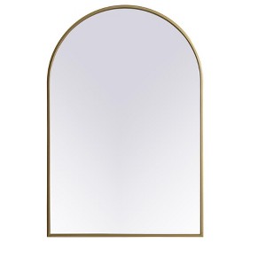 Elegant Lighting Metal Frame Arch Mirror 24x36 Inch in Brass - 1 of 4