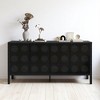 Stylish Storage Cabinet Sideboard,Unique Geometric Circle Door Design, MDF Wooden Cabinet with Adjustable Shelves,for Study, Entryway -Black - 3 of 4