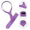 Allegra K Men's Skinny Ties Satin Solid Self-tied Necktie for Wedding Business - 4 of 4