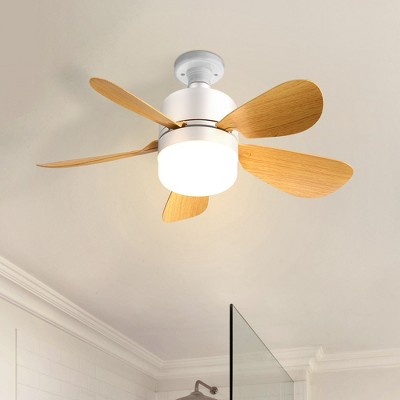 KTMBDW Socket Fan Light with Remote: 16'' Small Ceiling Fans with Lights, Dimmable Led Bulb, Easy Install Screw in E26 Base for Bedroom Living Room