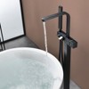 Cobbe Floor Mounted Bathtub Faucet with Swivel Spout Handheld Shower and 59-Inch Hose Matte Black Standing Shower Faucet Set - 3 of 4