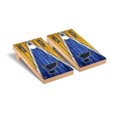 NHL St. Louis Blues Premium Cornhole Board Weathered Triangle Version