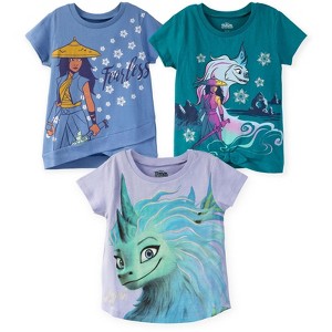 Disney Raya and the Last Dragon Sisu Girls 3 Pack Crossover Graphic T-Shirts Little Kid to Big Kid - 1 of 4