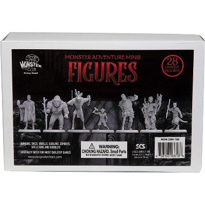 28 Gray Paintable Fantasy Mini Figures for RPG Games