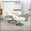 DYHOME Swivel Accent Chair with Ottoman Set, Modern Reading Chair Upholstered Armchair with Footrest - 3 of 4
