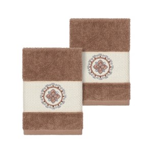 Linum Home Textiles 100% Turkish Cotton ISABELLE Embellished Towel Set - 1 of 2