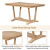 5 PCS Rustic Dining Table Set Farmhouse Dining Set Kitchen Table Set with 4 Upholstered Chairs, Natural/Walnut-Merax - 4 of 4