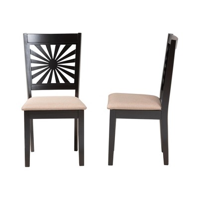 Olympia Beige and Espresso Brown Upholstered Wood Dining Chair Set