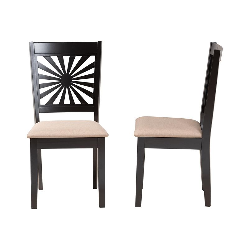 Baxton Studio Olympia Modern Fabric and Wood Dining Chair Set, 4 of 8