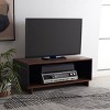 Merrick Media Stand - Walnut/Black - Safavieh - 2 of 4