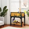 PawHut Tortoise Habitat, Wooden Tortoise Enclosure with Storage Shelf, Clear Windows, Lamp Holder, Openable Top, Built-in Tray - 3 of 4