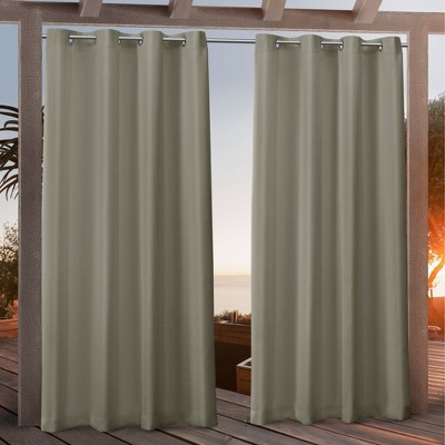 Nicole Miller Canvas Indoor/Outdoor Grommet Top Curtain Panel Pair