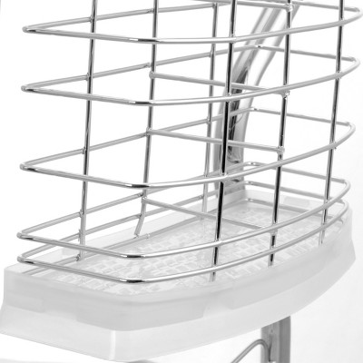 Chrome 24-Inch 2-Level Dish Rack with Utensil Cup