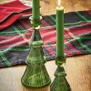 tag Glass Ribbed Tree Taper Holder Sm Green - 2 of 2