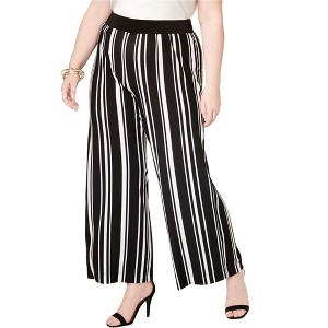 I.N.C International Concepts Womens Urban Jungle Casual Wide Leg Pants, Black, 3X - 1 of 1