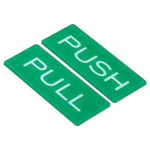 Unique Bargains Acrylic Self-Adhesive Decor Hotel Push Pull Door Sign 4 Pcs - 1 of 4