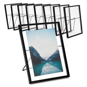 Juvale 8 Pack Black Glass Frames for Pressed Flowers, 5x7 Inch Photos, Artwork, Portraits, 7x in