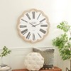 33"x33" Wood Wall Clock with Scallop Frame White - Olivia & May: Silent, Farmhouse Style, Roman Numerals - 2 of 4