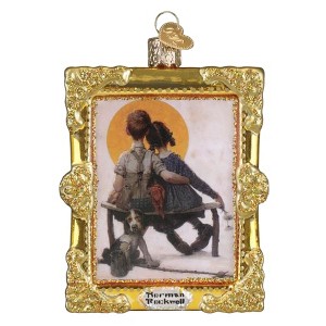 Old World Christmas Blown Glass Ornament for Christmas Tree, Norman Rockwell Boy & Girl - 1 of 4