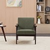 KTMBDW Mid Century Modern Accent Chair with Wood Frame, Upholstered Living Room Chairs, Reading Armchair for Bedroom Sunroom - 2 of 4