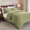 Flannel Cotton Modern Solid Fuzzy Duvet Cover Set With Pillow Shams by Blue Nile Mills - 2 of 4