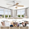 42'' Dual Color Blade Ceiling Fans with Lights and Remote 5 Blade Modern Ceiling Fan for Bedroom Living Room Patio Dimmable 6 Speeds DC Quiet - 3 of 4