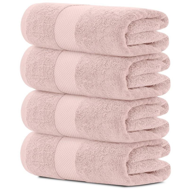 White Classic Luxury 100% Cotton Bath Towels Set of 4 - 27x54", 1 of 6