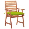vidaXL Patio Dining Chairs 3 pcs with Cushions Solid Acacia Wood - 2 of 4