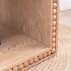 Wooakway Beaded Wood Coffee Table with Open Storage Shelf Farmhouse Cocktail Table Vintage Center Table Rustic Teapoy - 4 of 4