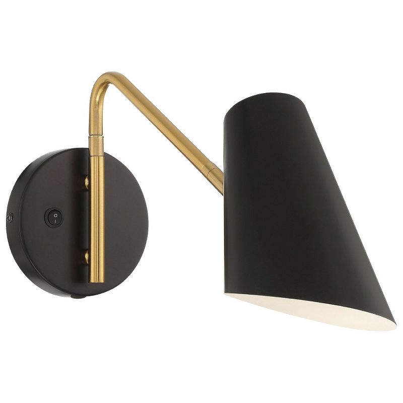 Access Lighting Eames 1 - Light Swing Arm Lamp in  Black/Antique Brushed Brass, 1 of 2