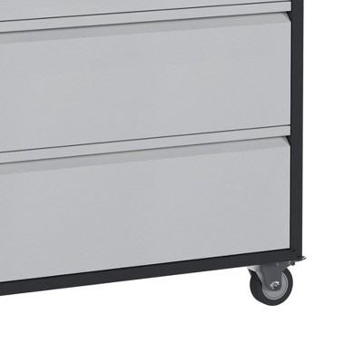 Aobabo Steel Black and Gray Rolling 3-Drawer Tool Cabinet