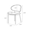 POVISON Modern Curved Back Leather Dining Chairs Set of 2, Orange & Walnut Side Chairs, Fully Assembled - 4 of 4